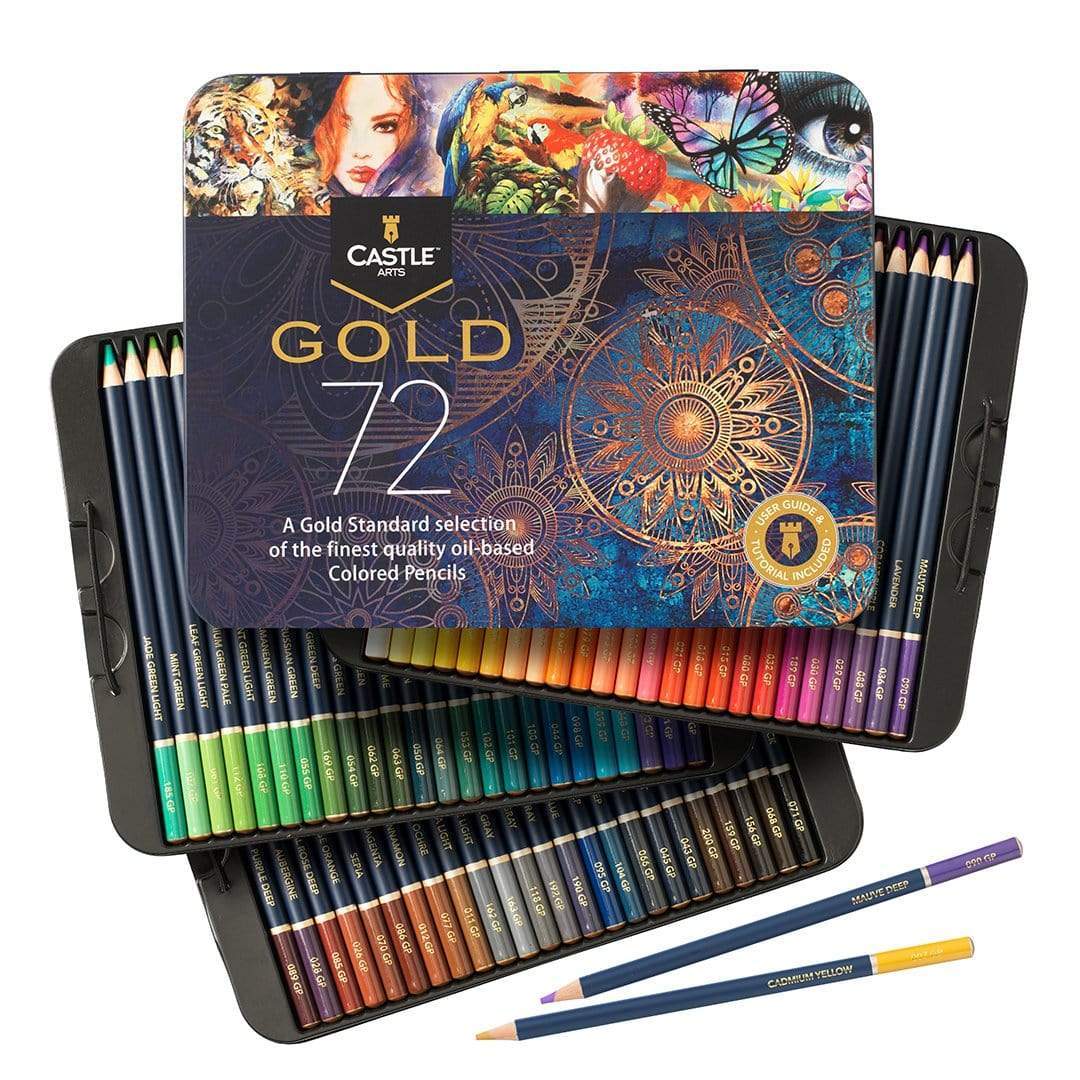 Castle Art Supplies 72 Colored Pencils Set for Coloring Books 712038598694