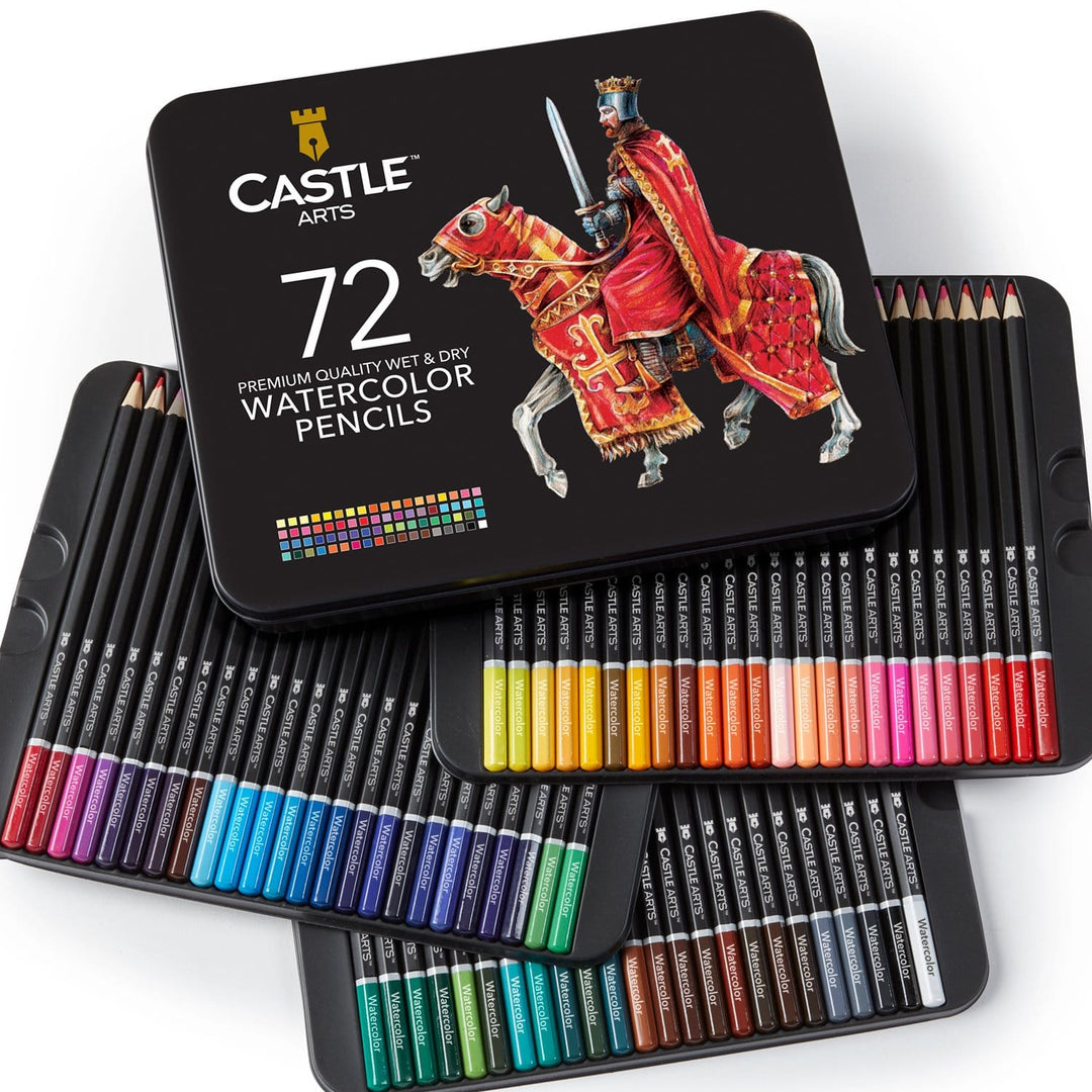 Castle Art Supplies Watercolor Brush Pens Set of 24 - Vibrant Markers with Flexible Nylon Brush Tip