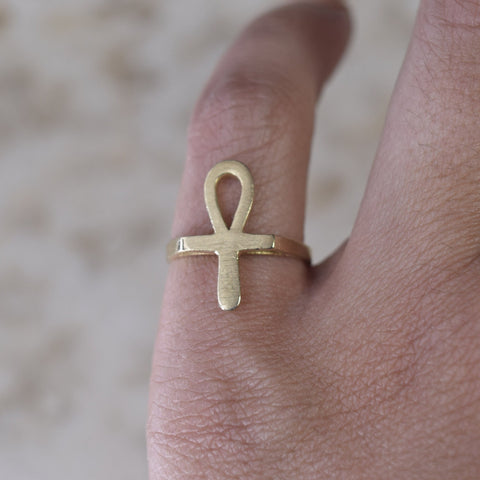 Anniyo Ankh Ring for Women Girls African Egyptian Cross Charms Finger Ring  Jewelry Egypt Hieroglyphs Nile