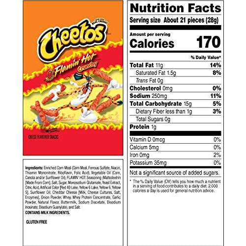 hot cheetos nutrition label