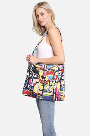 Abstract 2 In 1 Beach Towel & Tote Bag