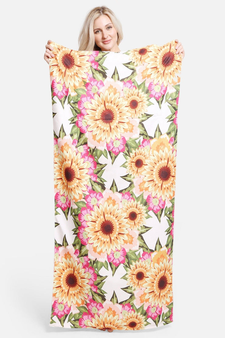 Summer Sunflowers 2 In 1 Beach Towel & Tote Bag