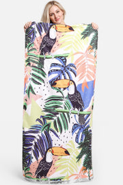 Toucans & Leaves 2 In 1 Beach Towel & Tote Bag