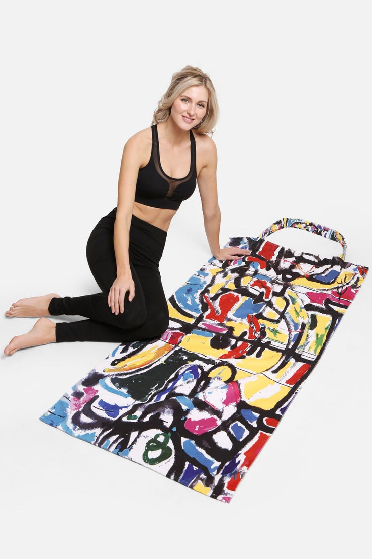 Abstract 2 In 1 Beach Towel & Tote Bag