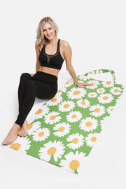 Green Daisy 2 In 1 Beach Towel & Tote Bag