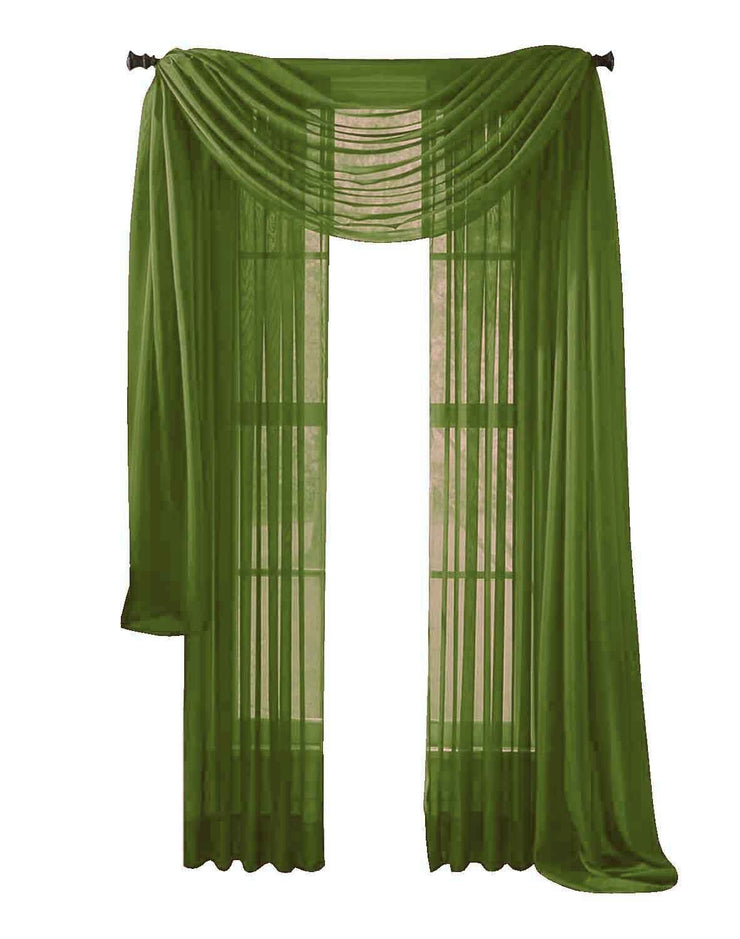 Sage veritasfinancialgrp Home Collection Beautiful Accent 1 Piece Solid Lightweight Sheer Colored Viole Window Scarf - 54" x 216"