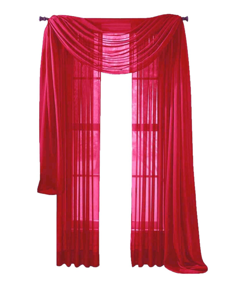 Pink veritasfinancialgrp Home Collection Beautiful Accent 1 Piece Solid Lightweight Sheer Colored Viole Window Scarf - 54" x 216"