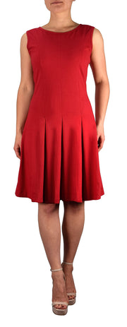 veritasfinancialgrp Womens Summer Cotton Pleated Sleeveless Princess Seam Dress