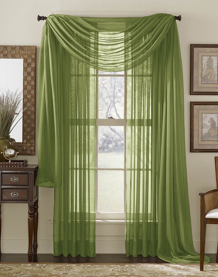 veritasfinancialgrp Home Collection Beautiful Accent 1 Piece Solid Lightweight Sheer Colored Viole Window Scarf - 54" x 216"