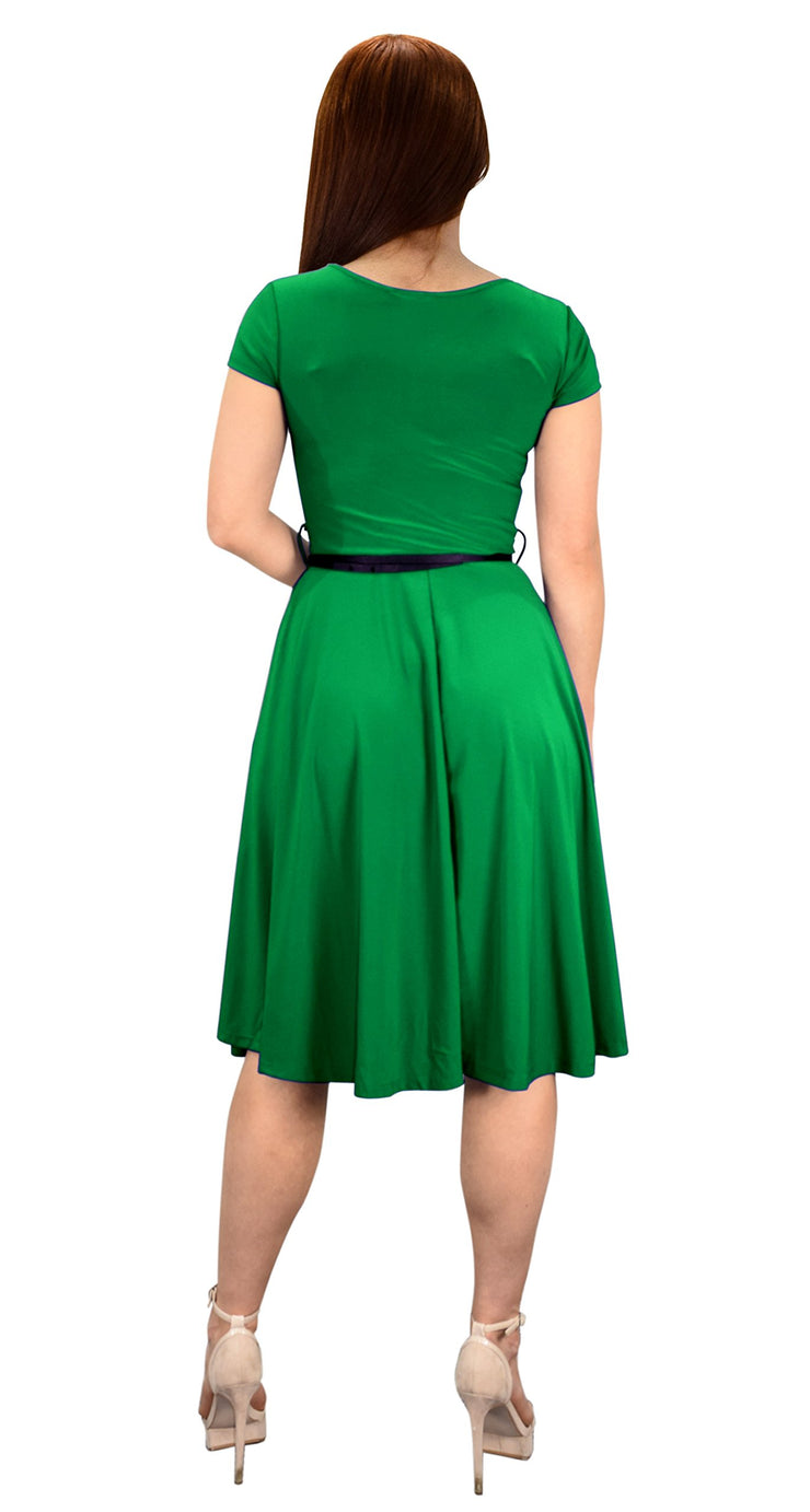 green frock dress