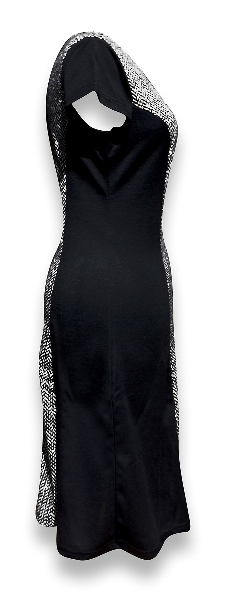 veritasfinancialgrp Elegant Black and Multi Print Short Sleeve Loose Mini Shift Dress