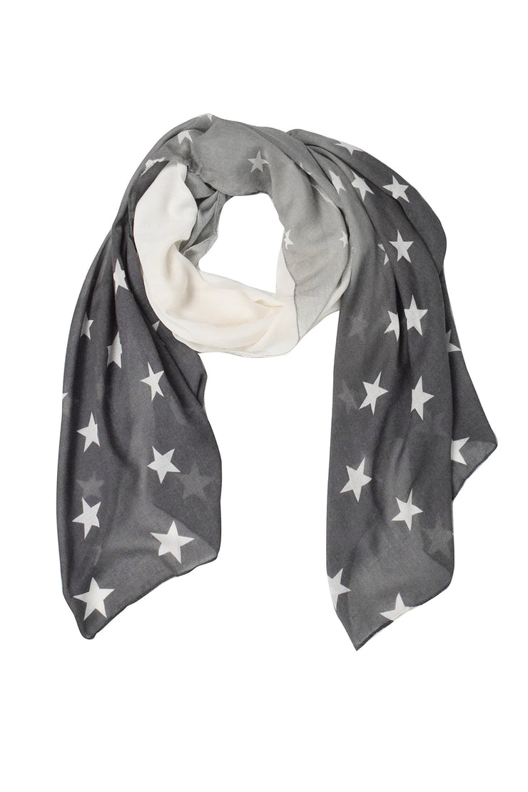 Gray Exclusive Womens Vibrant Patriotic Fading Star Print Light Scarf ...