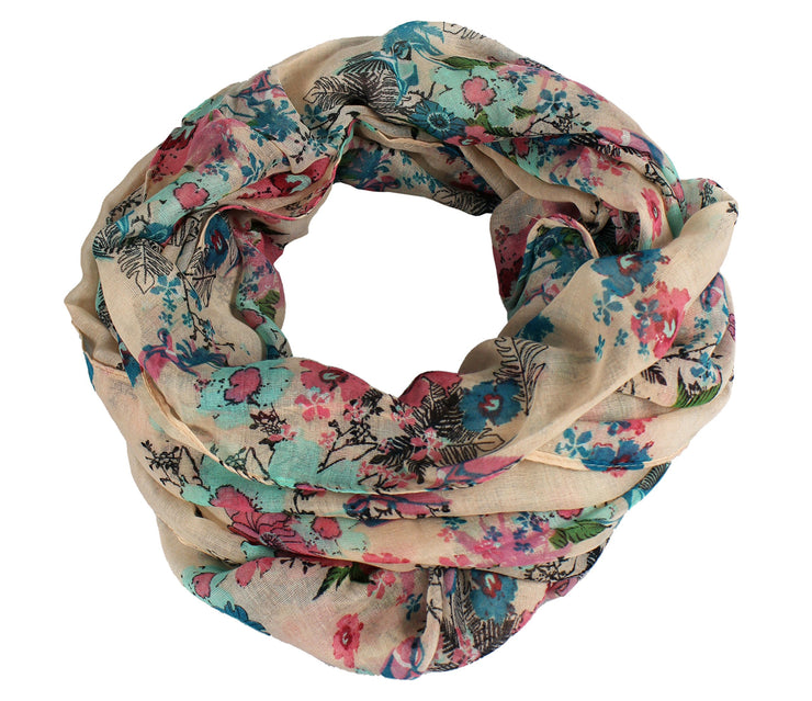 veritasfinancialgrp Paint The Town Red Cherry Blossom Floral Print Infinity loop Scarves