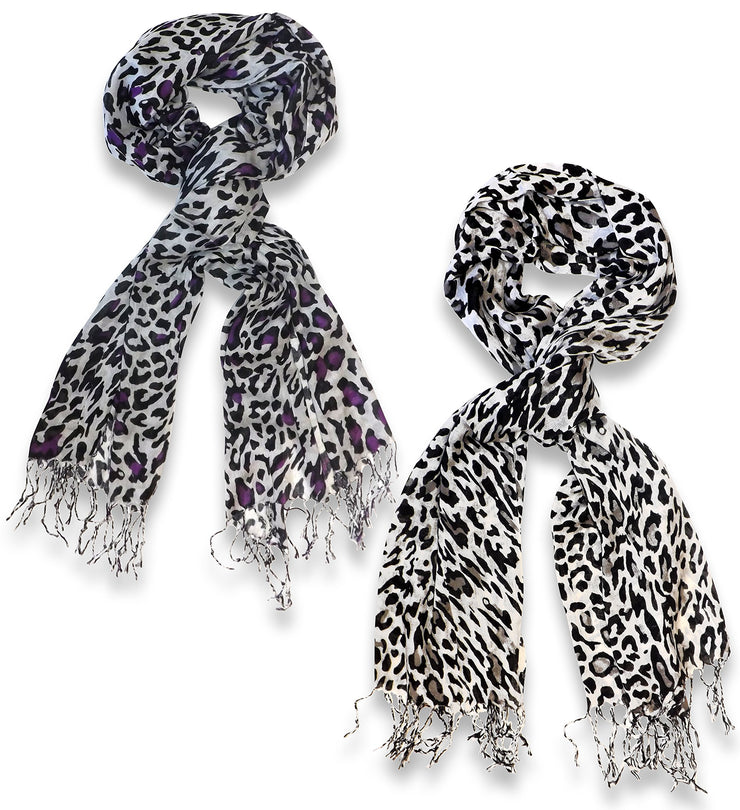 veritasfinancialgrp Beautiful Soft and Silky Leopard Print Pashmina Shawl Scarves