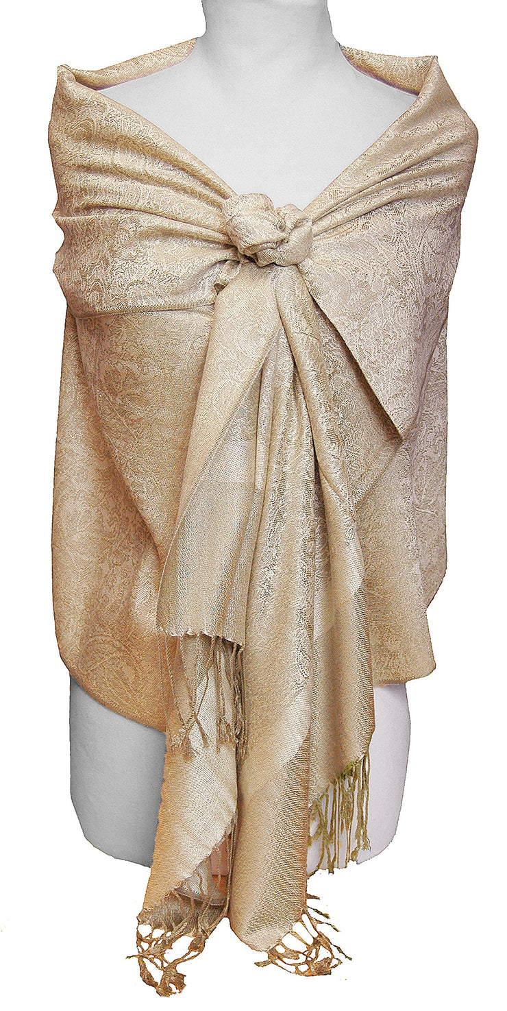 veritasfinancialgrp Womens Elegant Vintage Solid Jacquard Paisley Scarf Shawl Wrap