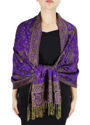 veritasfinancialgrp Elegant Double Layer Reversible Paisley Pashmina Shawl Wrap Scarf