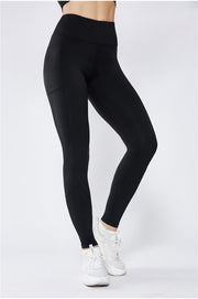 "Day In The Hamptons" Solid High-Rise Leggings with Pockets