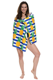 Pineapple Pattern Beach Towel & Drawstring Bag 2 In 1