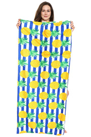 Pineapple Pattern Beach Towel & Drawstring Bag 2 In 1