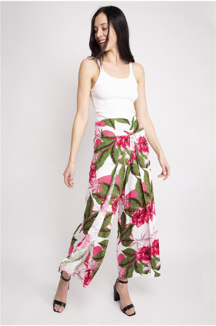 "Meet Me In Tahiti" Floral Print Palazzo Pants