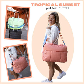 Tropical Sunset Puffer Duffle