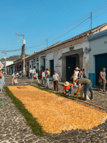 Rugs in Semana Santa Antigua Guatemala