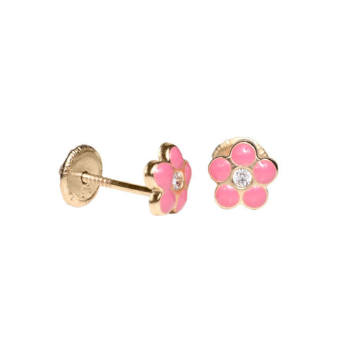 Pink Flower Stud Earrings | Once Upon A TreeHouse