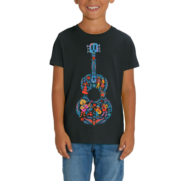 Disney Pixar Coco Guitar Children's Unisex Black T-Shirt