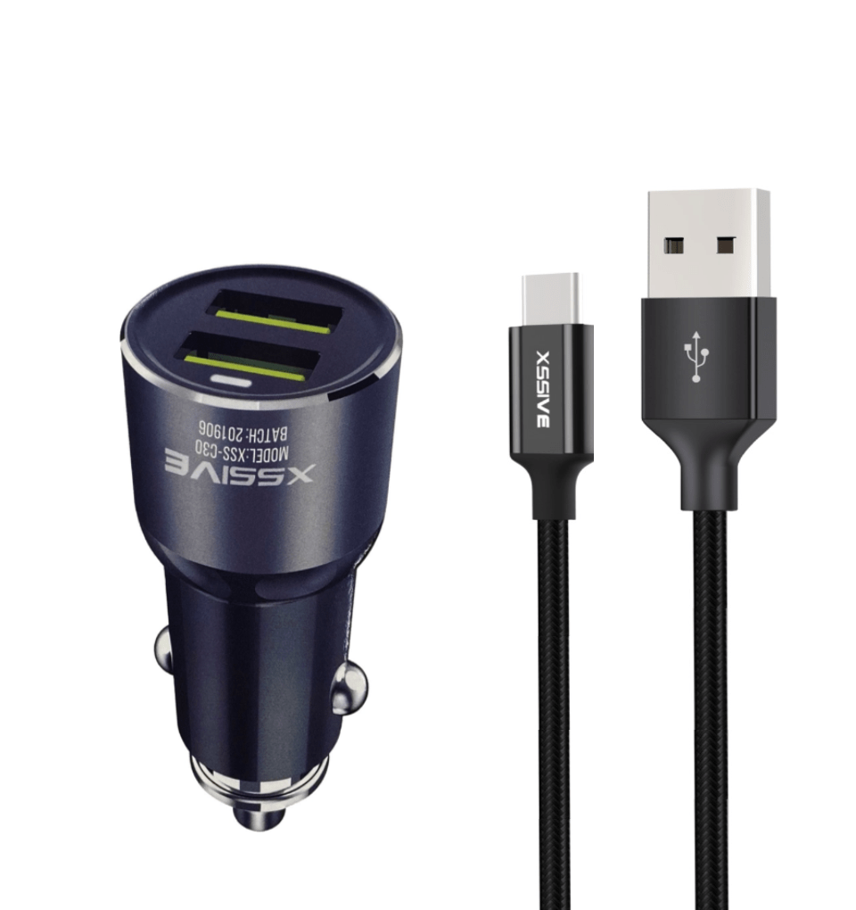 Biscuit versterking Defilé USB-C Compleet Duo Autolader + Kabel 3.6A - KwaliteitLader.nl
