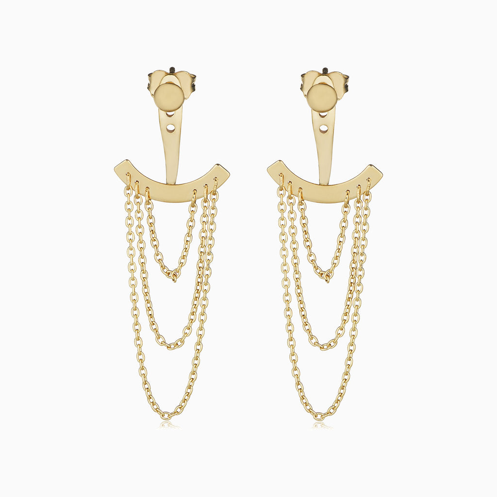 Louis Vuitton Bionic Stud Chains and Rings Earrings