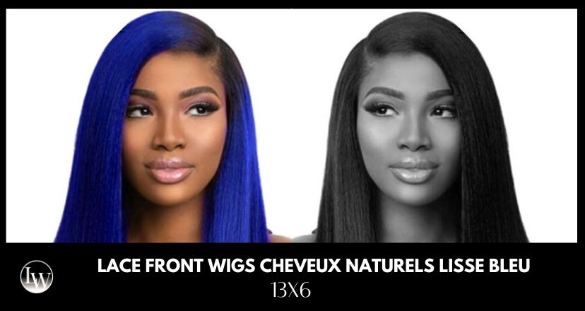 13x6 wig cheveux naturels bleu