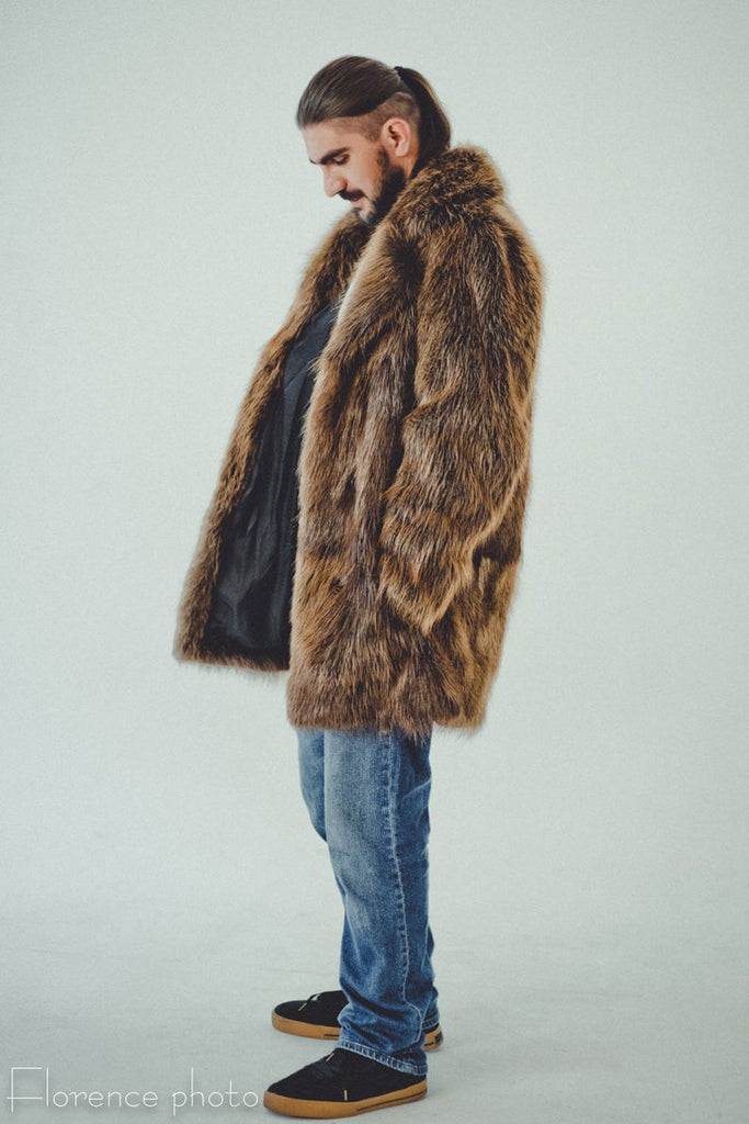 Beaver Fur Coat for Men (Brown) – Forestfox Fur Atelier