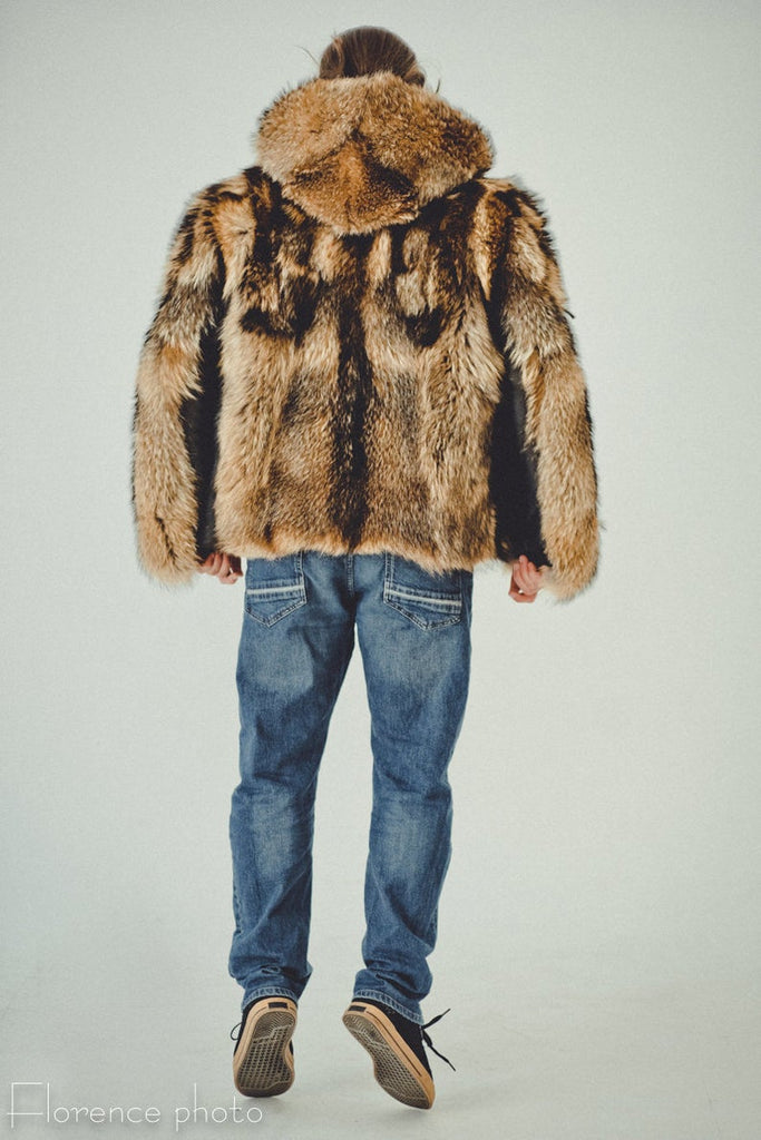 Raccoon Fur Hooded Jacket for Men – Forestfox Fur Atelier