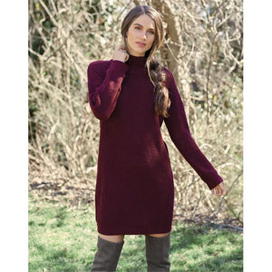 maroon knit dress