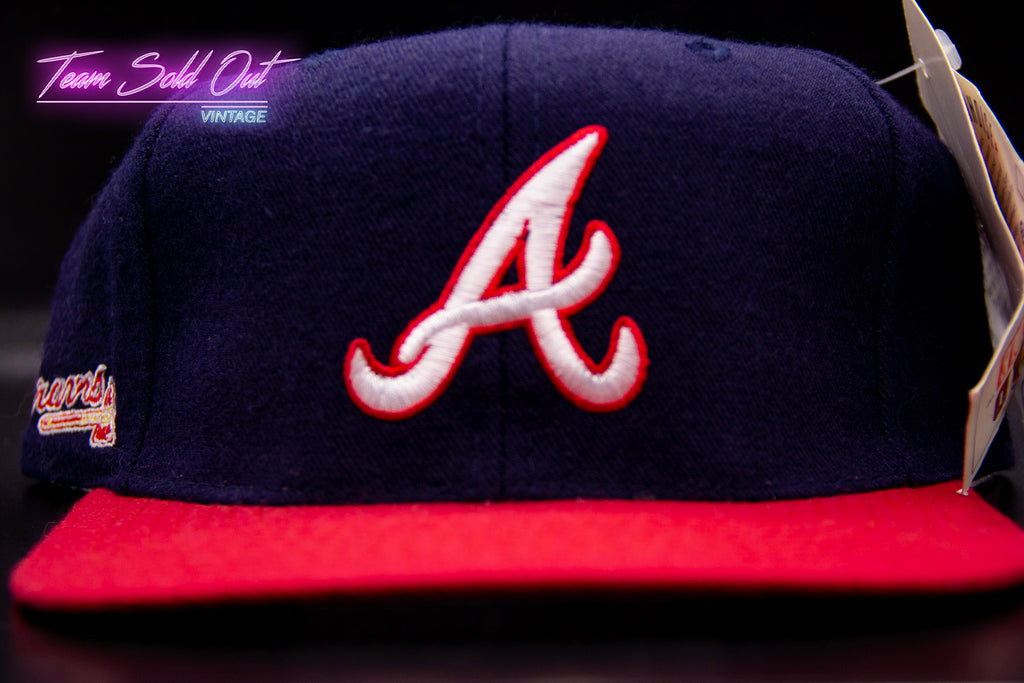 Vintage American Needle Atlanta Braves Plain Logo Snapback Hat MLB