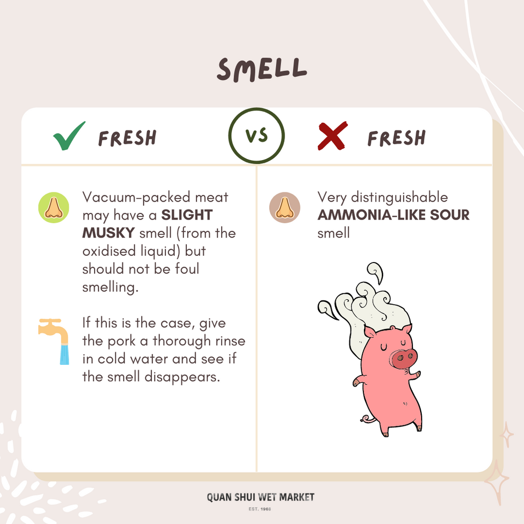 Using smell to determine freshness of pork