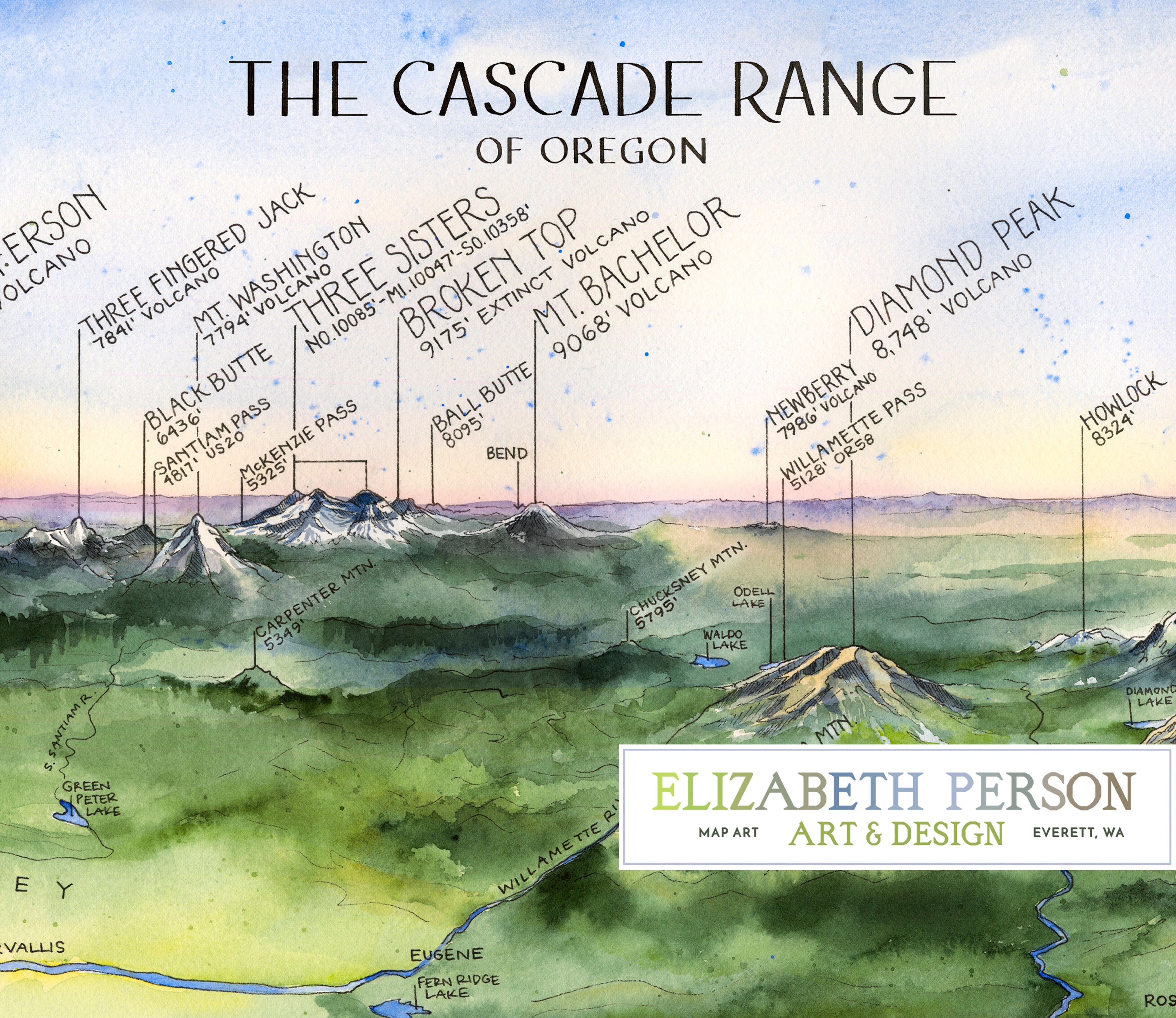 Cascade Range Map