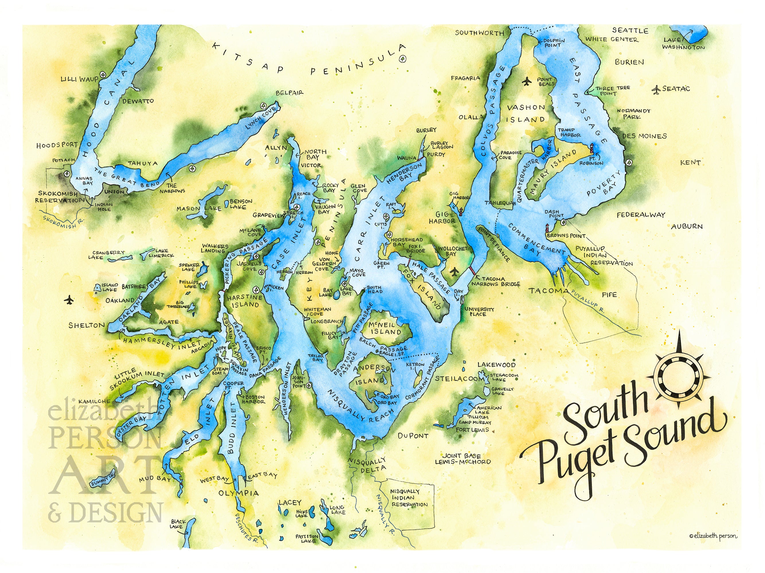 Sound map. Пьюджет-саунд карта.