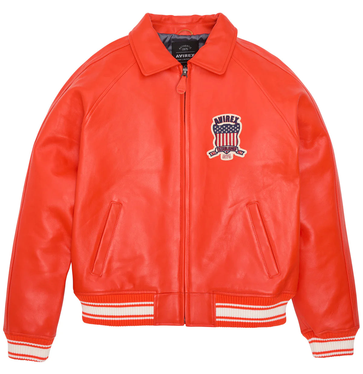 Avirex Icon Leather Jacket - Orange Size XXL product