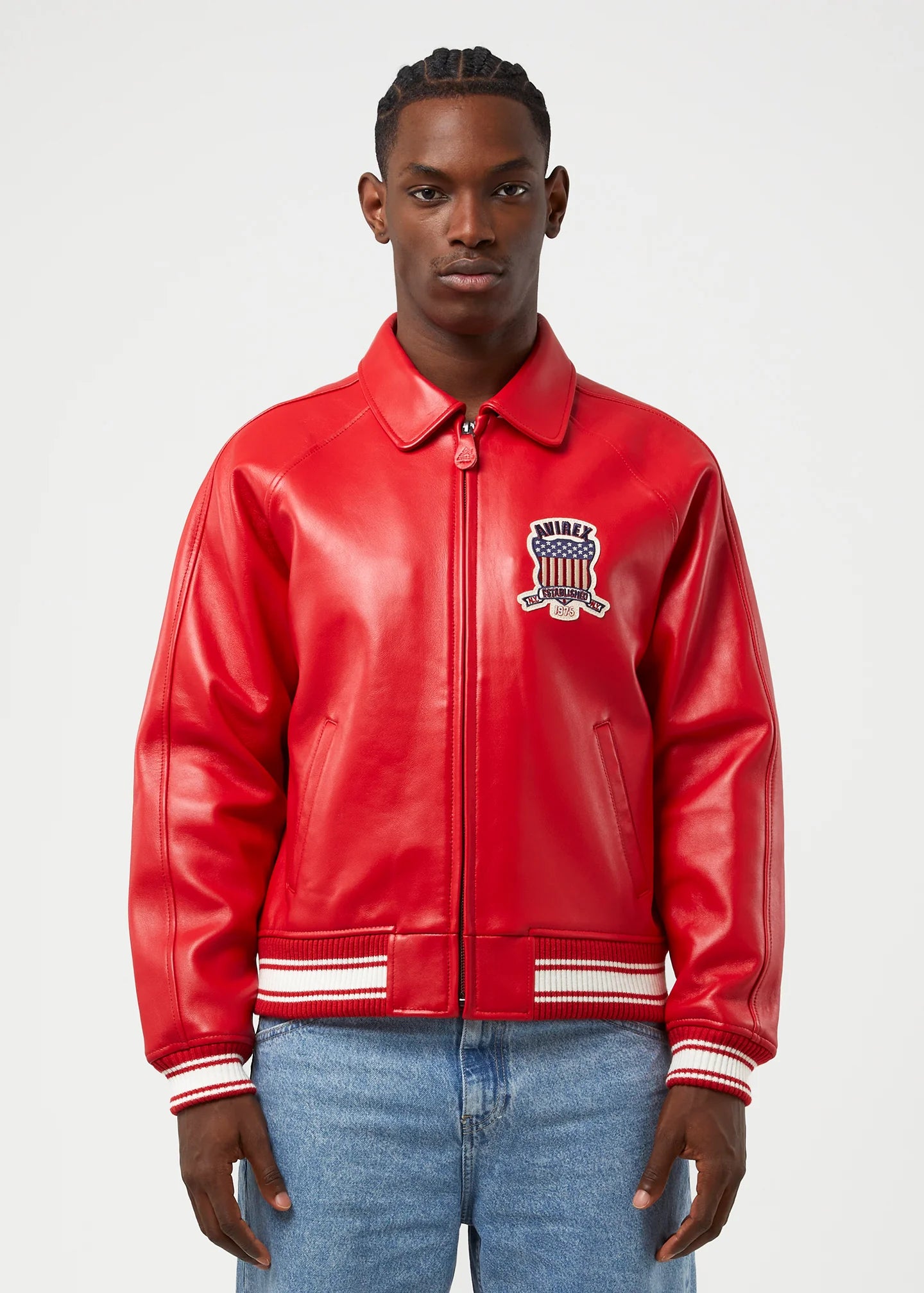Avirex Icon Leather Jacket - Red Size Large product
