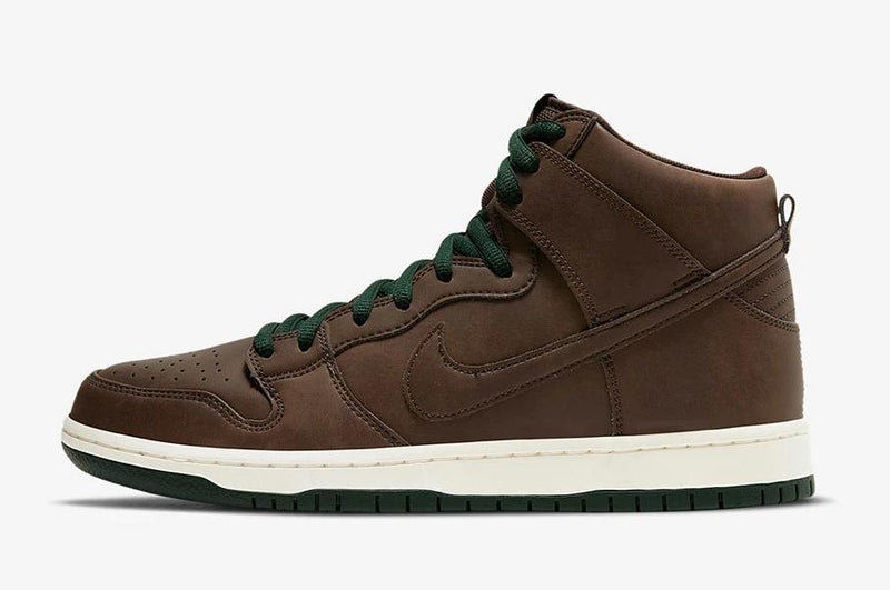 nike sb dunk high pro baroque brown sail & fur