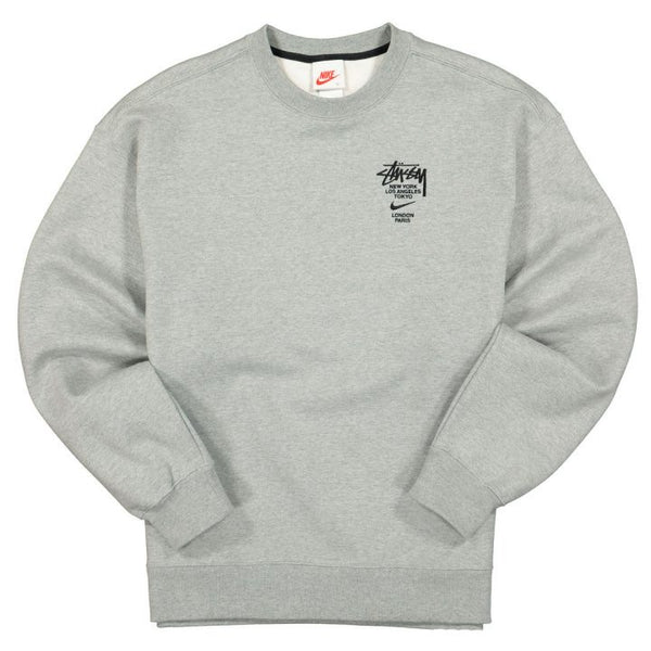 NIKE X STUSSY CREW FLEECE GREY - The Edit LDN