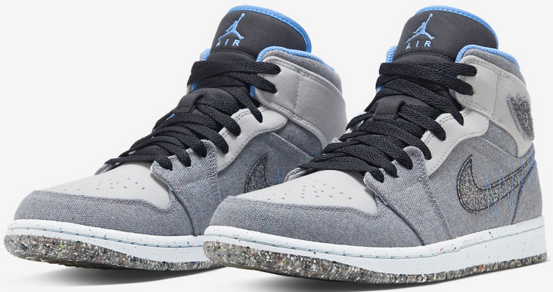 JORDAN 1 MID CRATER GREY UNIVERSITY BLUE - The Edit LDN