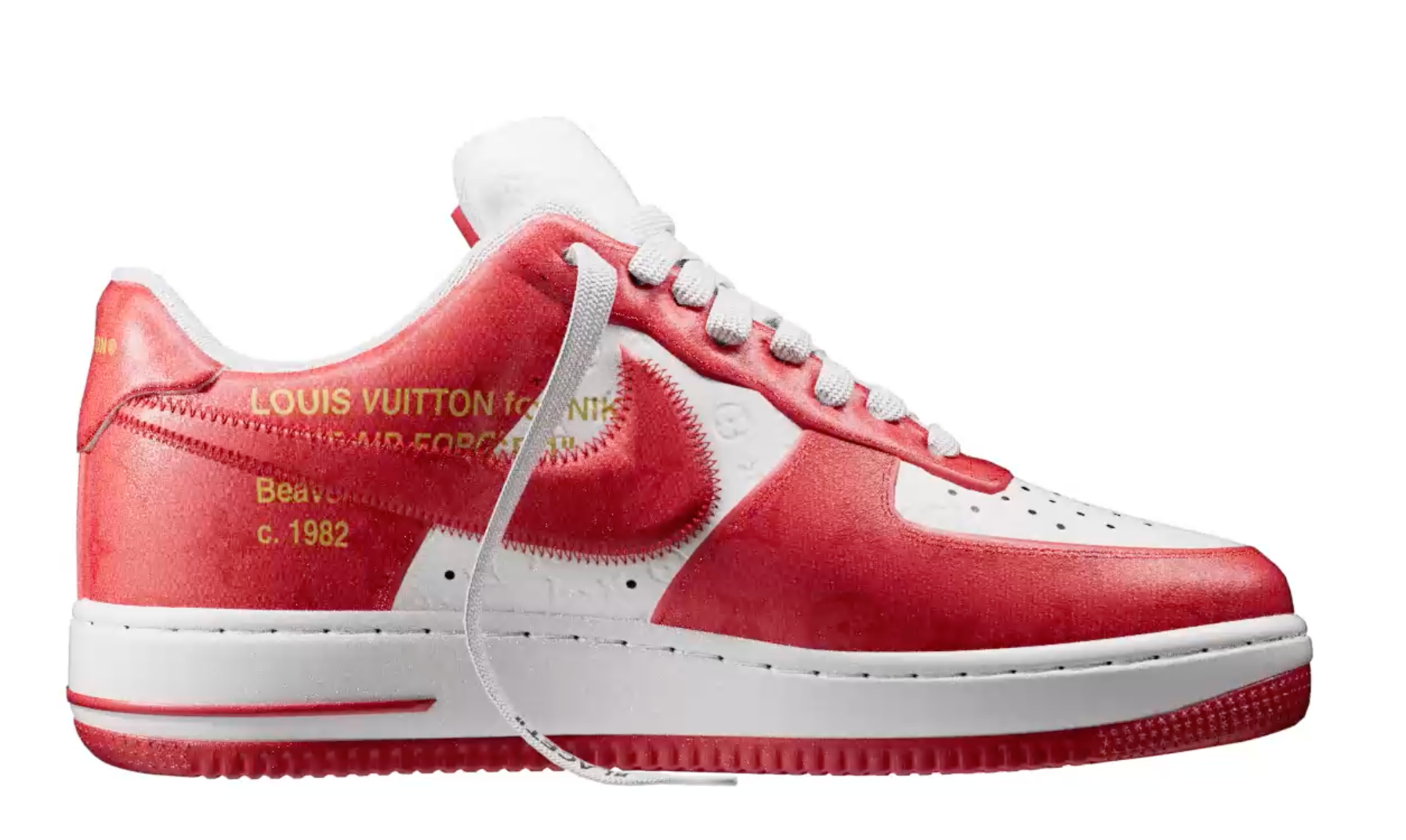 Usual Red eternamente LOUIS VUITTON NIKE AIR FORCE 1 LOW BLANCO ROJO - The Edit LDN