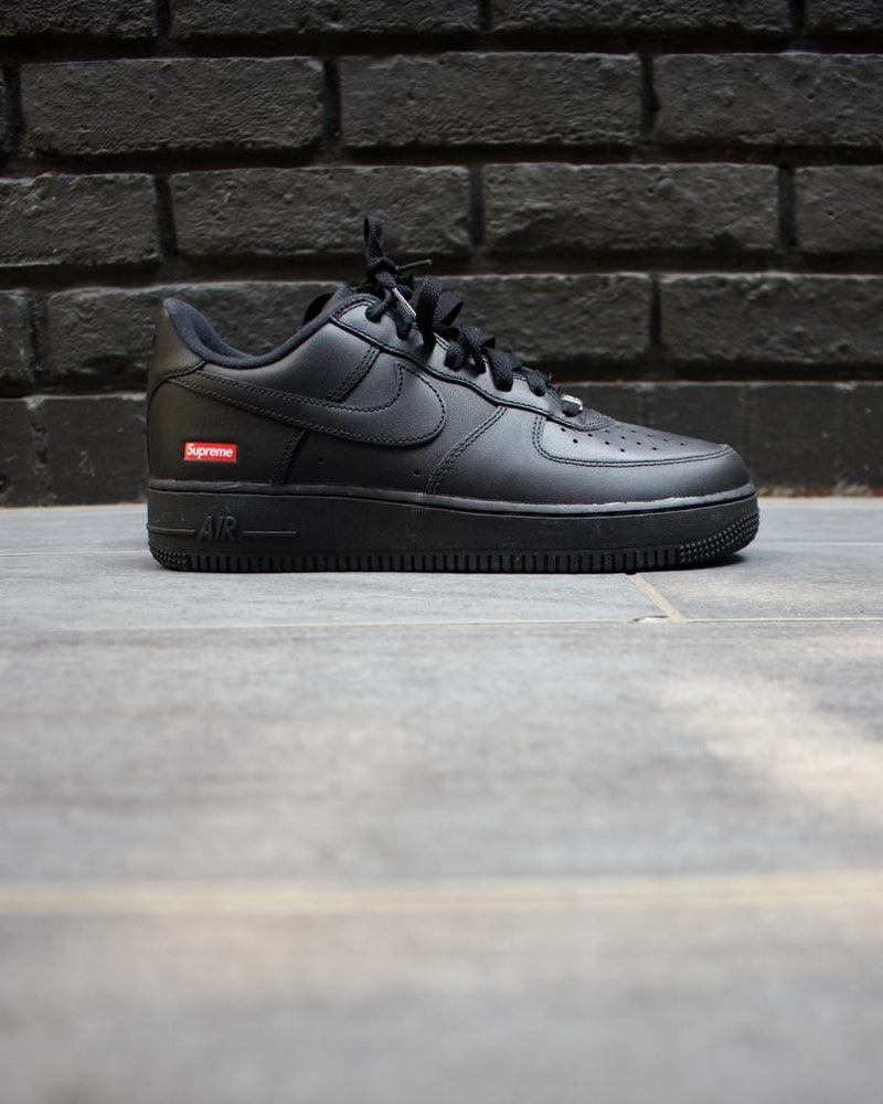 supreme black air force ones