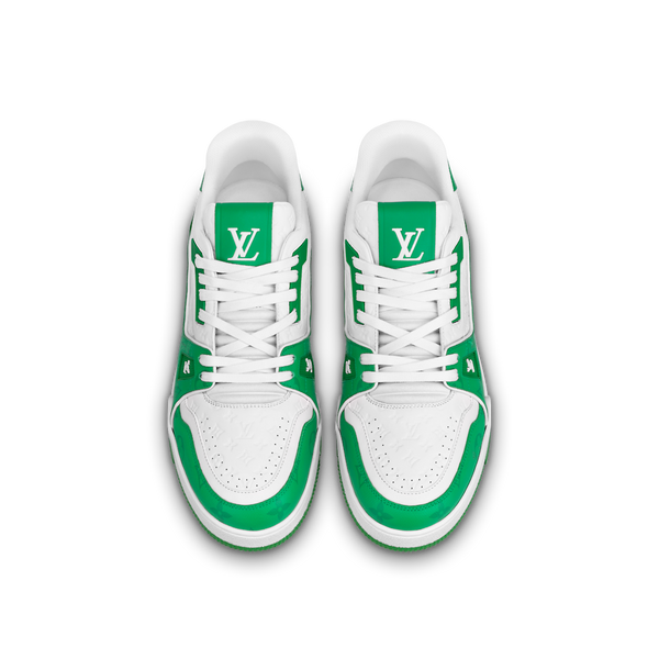 Louis Vuitton Trainer Green Monogram Denim White