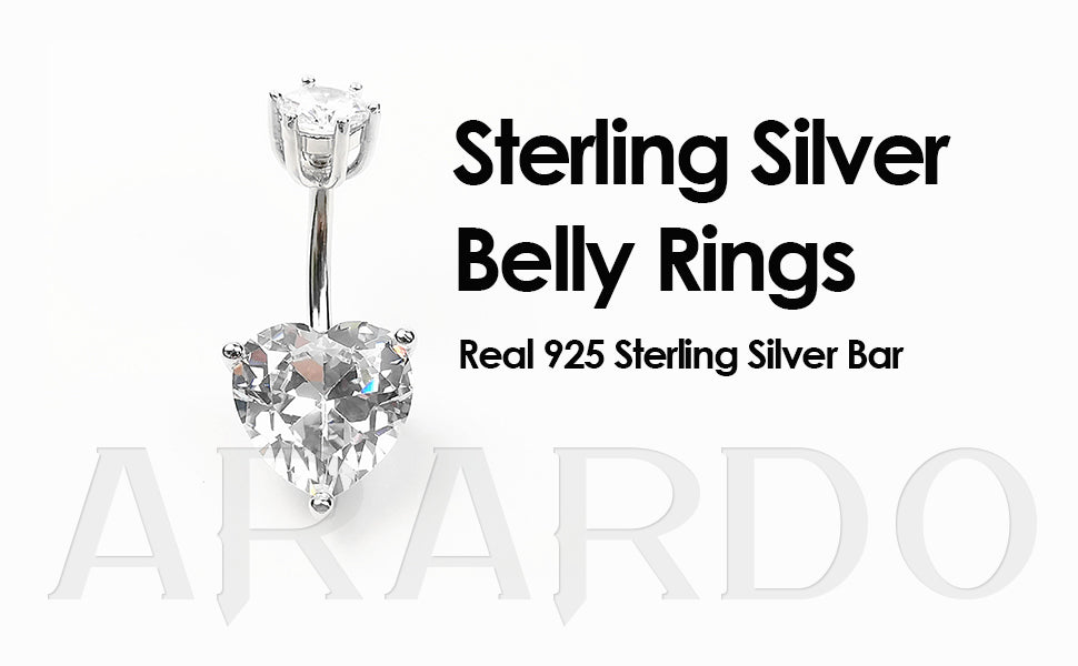 Arardo 925 Sterling Silver Belly Button Rings AB0087