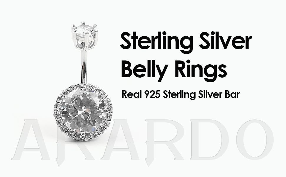 Arardo 925 Sterling Silver Belly Button Rings AB0089