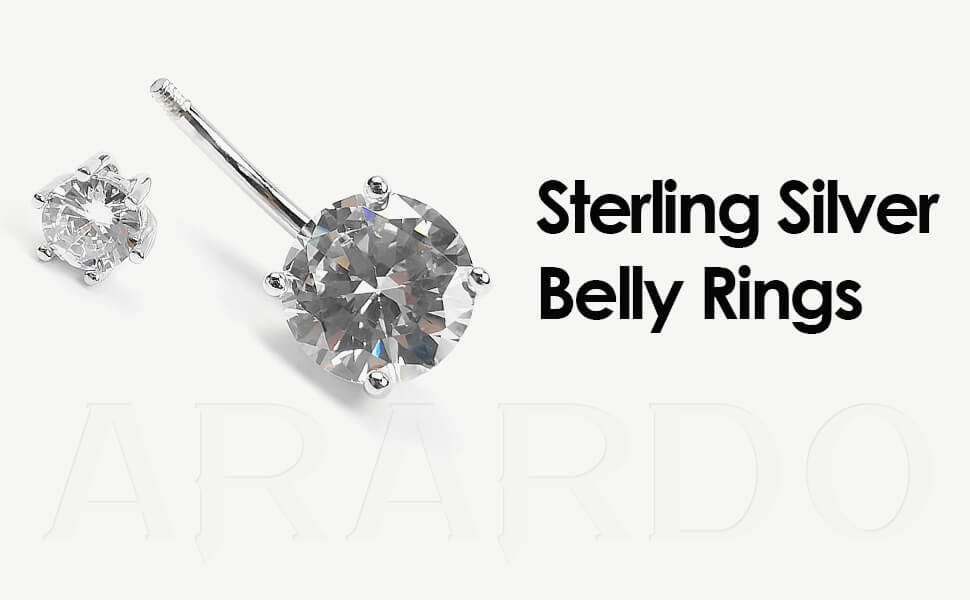 Arardo 925 Sterling Silver Belly Button Rings AB0090