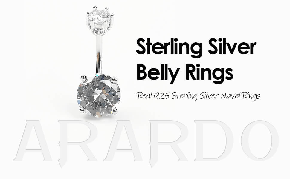 Arardo 925 Sterling Silver Belly Button Rings AB0090